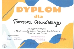 PM2-dyplom-II-miejsce-konkurs-recytatorski-Tomasz-Olewiński_1